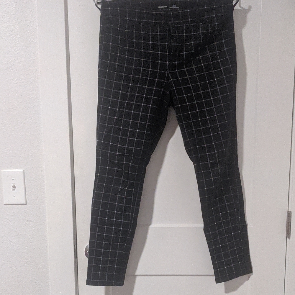 Women's Black Checkered Pants